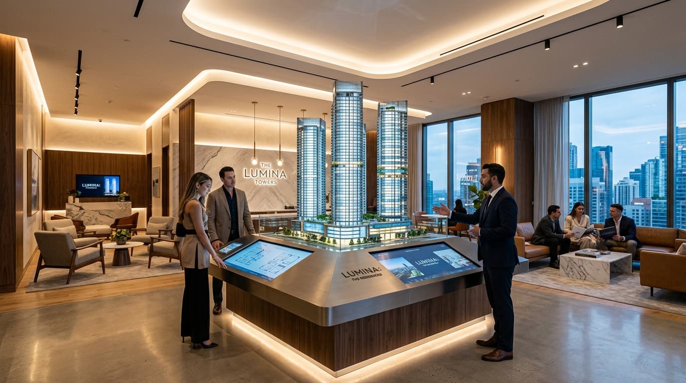Modern real estate sales gallery and experience center